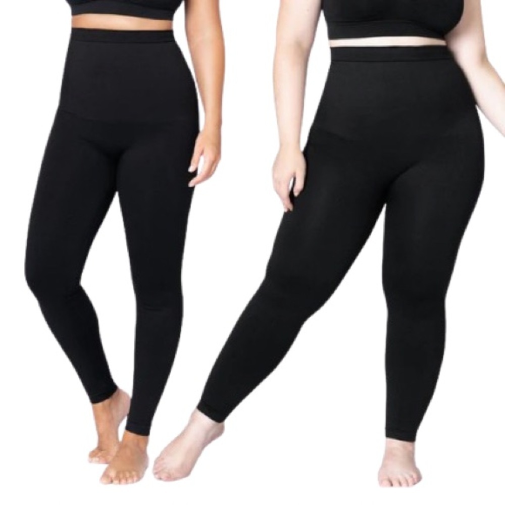 Shapermint Essential Black High Waist Full Length Body Shaping Leggings Size M
